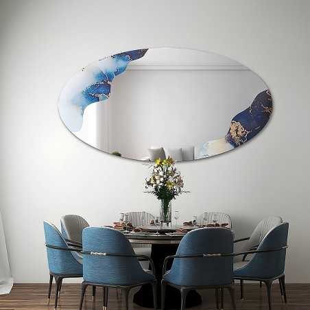Onregelmatige spiegel op elliptisch blauw marmer – MARBLE ELFRA