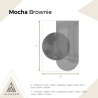 Miroir semi-ovale avec une plaque de miroir ronde brune – MOCHA BROWNIE