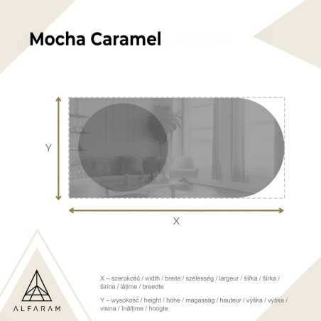 Miroir semi-ovale avec une plaque de miroir ronde brune – MOCHA CARAMEL