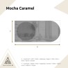 Miroir semi-ovale avec une plaque de miroir ronde brune – MOCHA CARAMEL