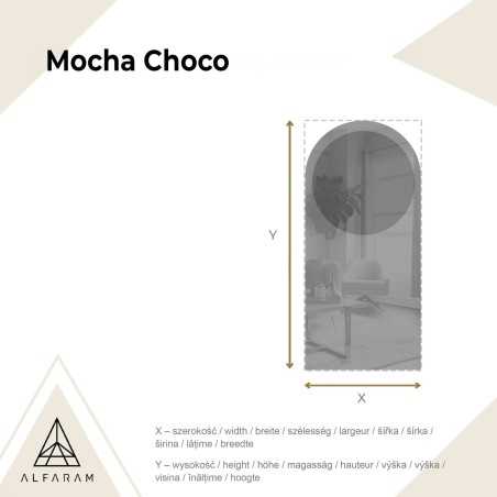 Miroir semi-ovale avec une plaque de miroir ronde brune – MOCHA CHOCO