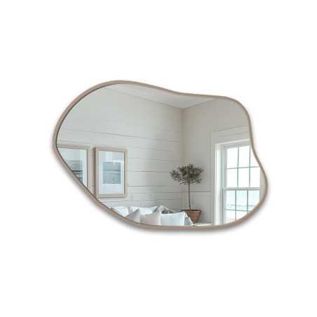 Miroir aux formes organiques dans un cadre en MDF couleur cachemire - MARIS FOAM DANS SON CADRE
