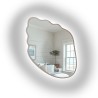 Miroir aux formes organiques, avec cadre en MDF couleur cachemire et éclairage intégré - MARIS SHELL LED DANS SON CADRE
