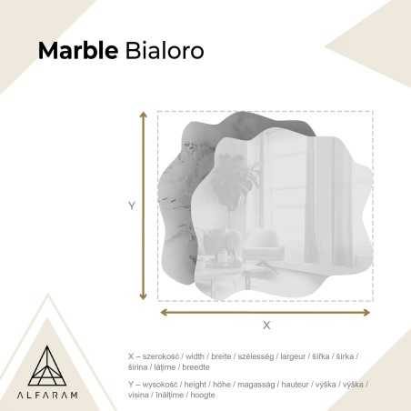 Onregelmatige spiegel op wit-goud marmer – MARBLE BIALORO