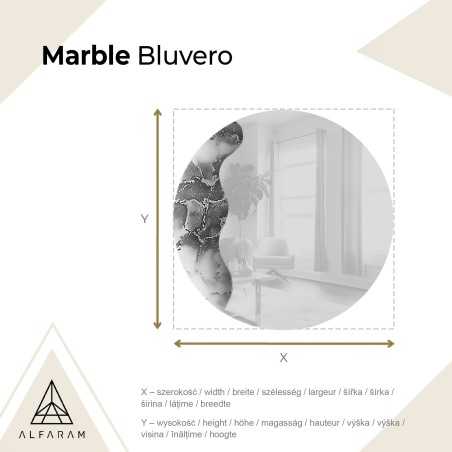 Onregelmatige spiegel op rond blauw marmer – MARBLE BLUVERO