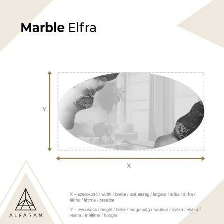Miroir irrégulier sur marbre elliptique bleu – MARBLE ELFRA