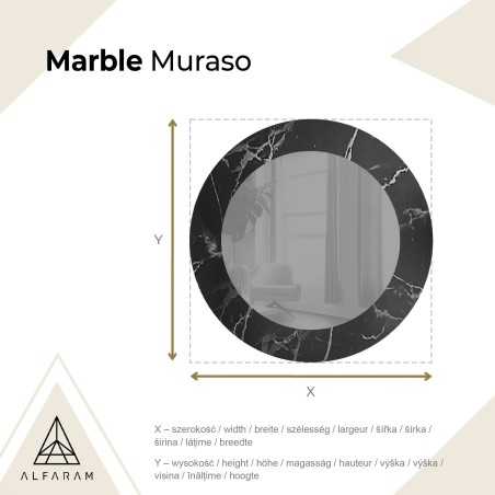 Miroir rond sur marbre noir et argenté – MARBLE MURASO