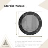 Rond spiegel op zwart-zilver marmer – MARBLE MURASO