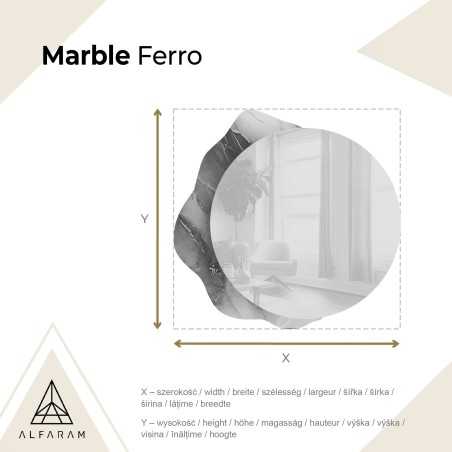 Miroir rond sur marbre vert irrégulier – MARBLE FERRO