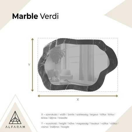 Miroir irrégulier sur marbre noir et doré – MARBLE VERDI