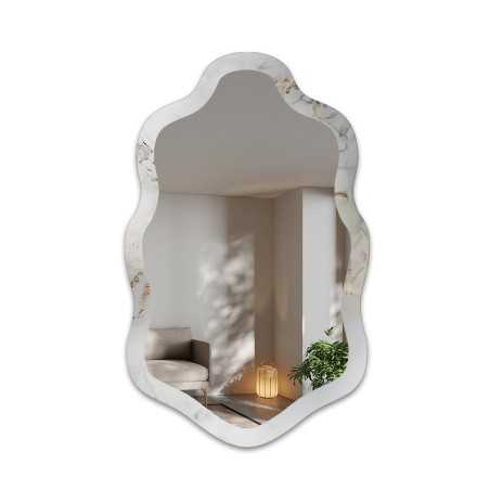 Miroir irrégulier sur marbre blanc et doré – MARBLE CALANTHE