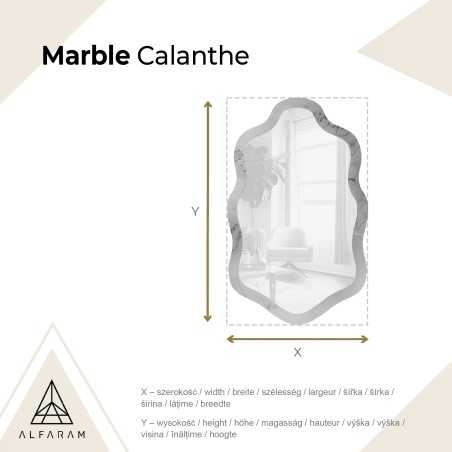Onregelmatige spiegel op wit-goud marmer – MARBLE CALANTHE