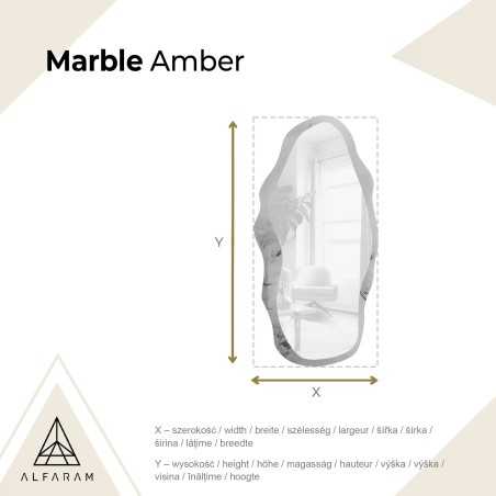 Miroir irrégulier sur marbre blanc et doré – MARBLE AMBER