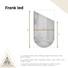 Miroir semi-ovale avec attique biseauté avec éclairage - FRANK LED