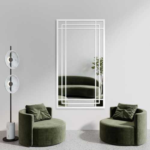Loftspiegel met roeden in een zwart MDF-frame - BERNARD