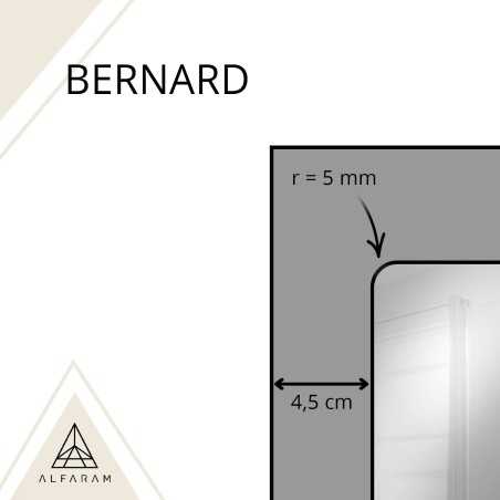 Miroir de style loft avec croisillons, dans un cadre noir en MDF - BERNARD