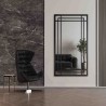 Loftspiegel met roeden in een zwart MDF-frame - BERNARD