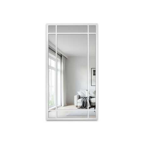 Loft spiegel met raamwerk in een wit frame - ALEKSANDER