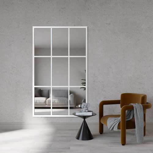 Loftspiegel met roeden in een zwart MDF-frame - HANA