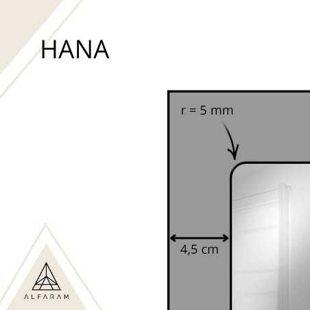 Miroir de style loft avec croisillons, dans un cadre noir en MDF - HANA