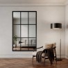 Loftspiegel met roeden in een zwart MDF-frame - HANA