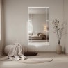Loft spiegel met raamwerk in een wit frame - SET