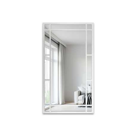 Loft spiegel met raamwerk in een wit frame - SET