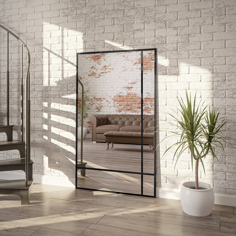 Loft spiegel met raamwerk - LUKAS - lijstkleur naar keuze