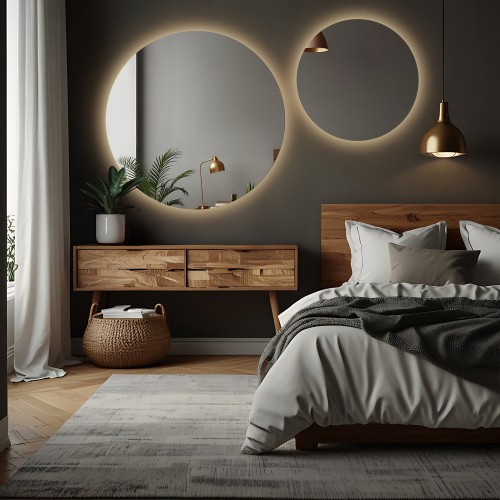 Zestaw okrągłych luster łazienkowych z podświetleniem - KOŁA LED ZESTAW