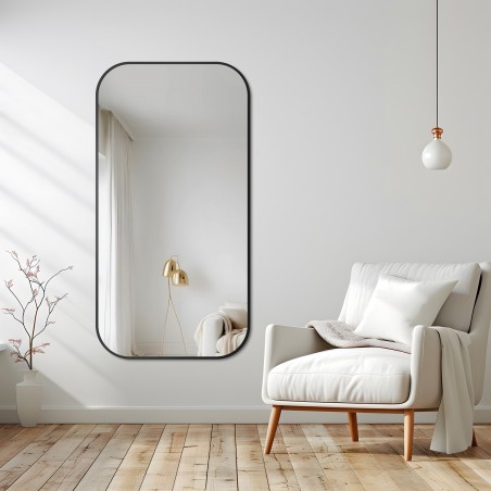 Miroir en MDF noir cadre SLIM - GERDA - couleur du cadre au choix