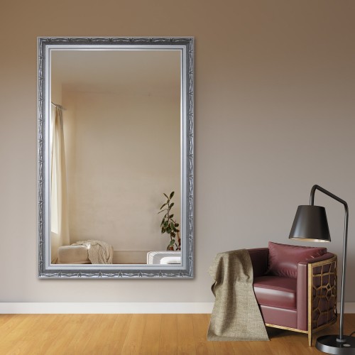 Lustro w ornamentowej srebrnej ramie - 8001001