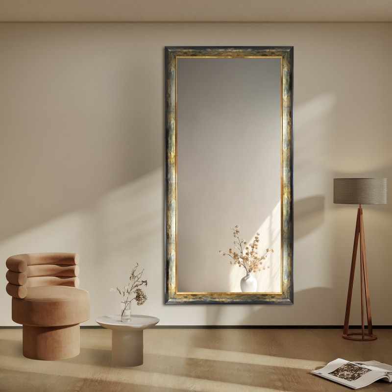 Miroir dans un cadre en bois vert et or - 5401001 Miroir dans un cadre en bois vert et or - 5401001