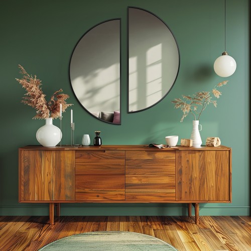 Zestaw połówek koła w ramie czarnej MDF SLIM - ZESTAW HILDA - kolor ramy do wyboru