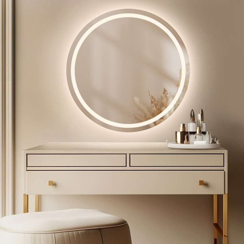 Miroir de salle de bain rond avec éclairage MAIA LED