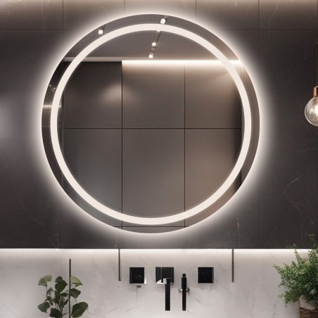 Miroir de salle de bain rond avec éclairage MAIA LED