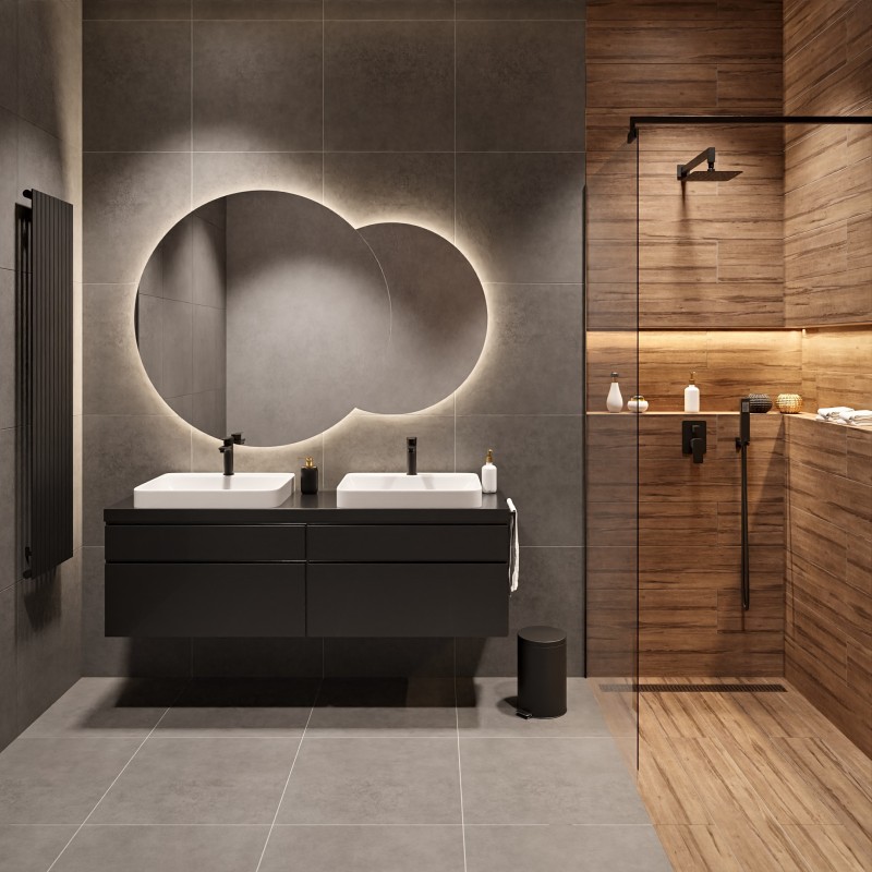 Set badkamerspiegels met verlichting - UNIVERSE LED