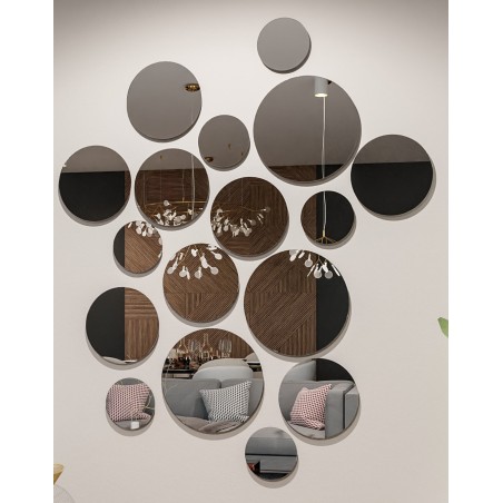 Set ronde gepolijste spiegels 17 stuks: 3x fi40, 8x fi30, 6x fi20