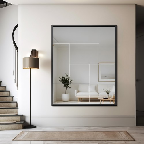 Nowoczesne lustro z luster - TETRIS - w pięknej czarnej ramie