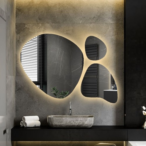 Zestaw trzech luster organicznych z podświetleniem - FLORA LED