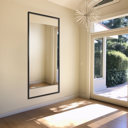 Lustro w czarnej ramie z wolnymi przestrzeniami góra dół - ERATO - kolor ramy do wyboru