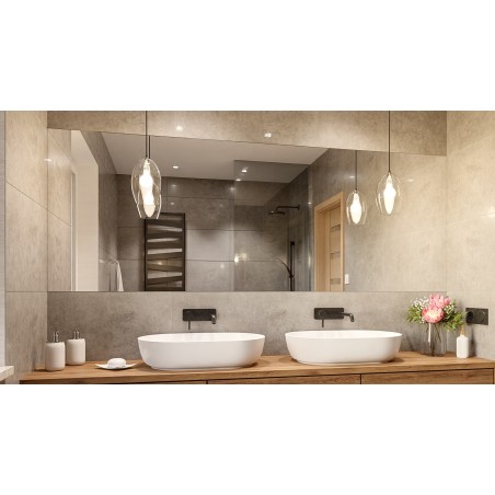 Miroir de salle de bain à bords coupés - coupé sur mesure
