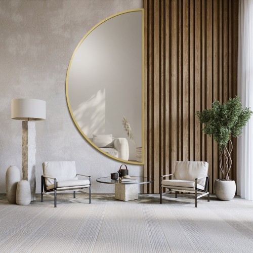 Lustro półokrągłe w ramie złotej MDF SLIM - HILDA - kolor ramy do wyboru