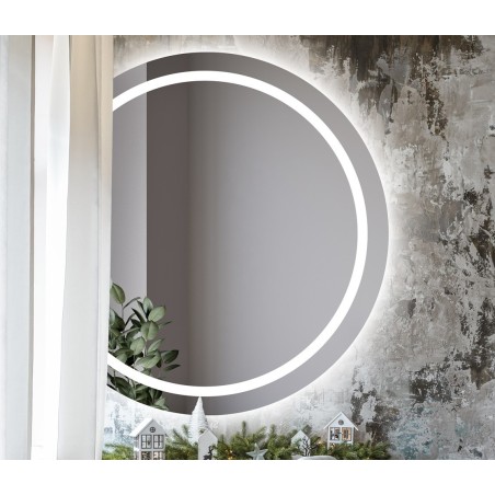 Ronde badkamerspiegel met verlichting - MAIA LED met afgeschuinde zijkant