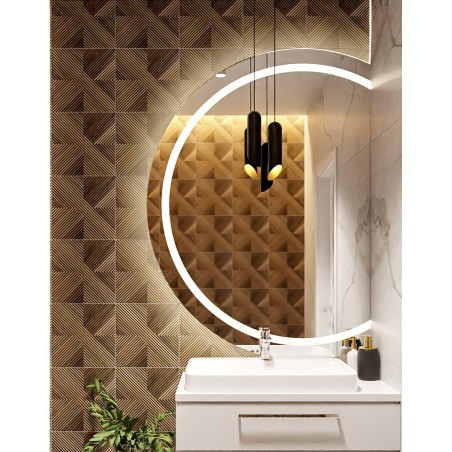 Ronde badkamerspiegel met verlichting - MAIA LED met afgeschuinde zijkant