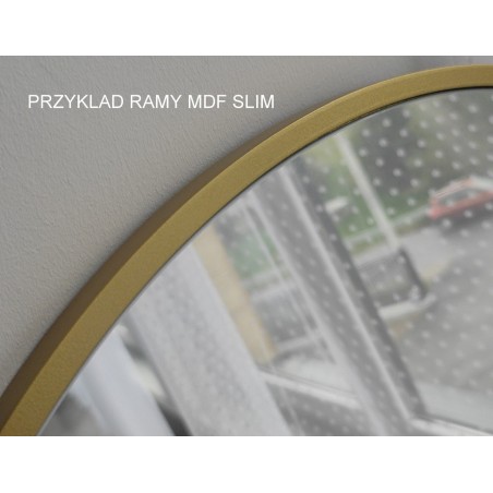 Jeu de miroirs ronds sablés avec cadre SLIM en MDF noir et rétro-éclairage LED STELLA - choix de la couleur du cadre