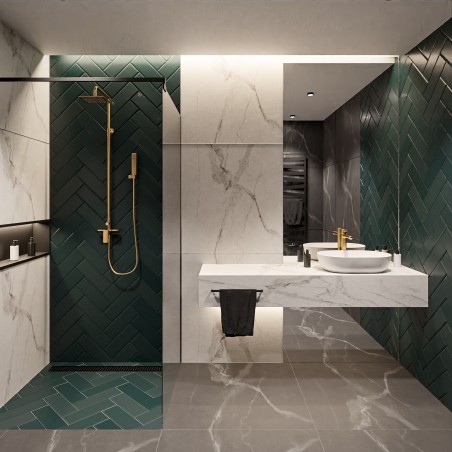 Rechthoekige spiegel in twee delen voor kaptafel - AGIS