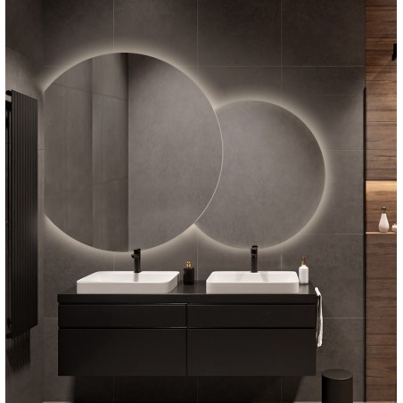 Set ronde dubbelgeslepen spiegels met verlichting - UNIVERSE CUT LED II