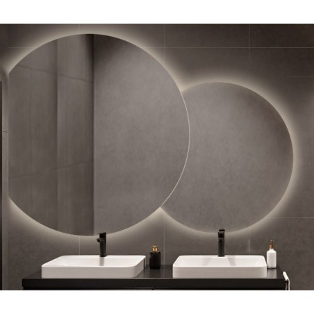 Set ronde dubbelgeslepen spiegels met verlichting - UNIVERSE CUT LED II
