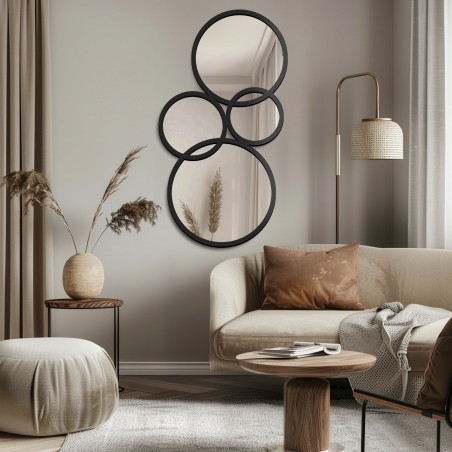 Decoratieve spiegel in zwarte MDF lijst - BELM - lijstkleur naar keuze