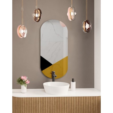 Exclusieve ovale decoratieve spiegel in zwart en goud - ROYAL